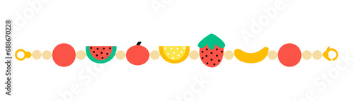 Flat fruit bracelet vector illustration