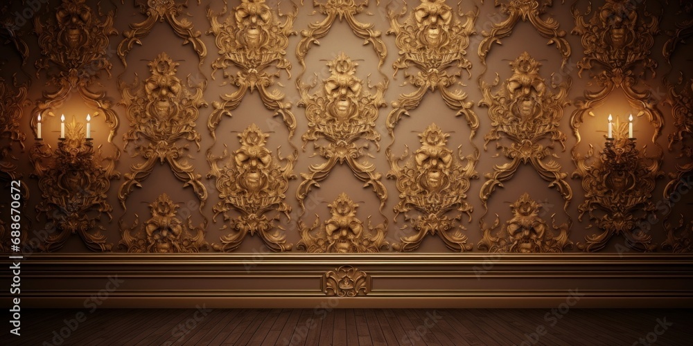 baroque wallpaper background, Generative AI