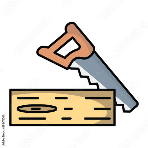Saw icon vector on trendy design