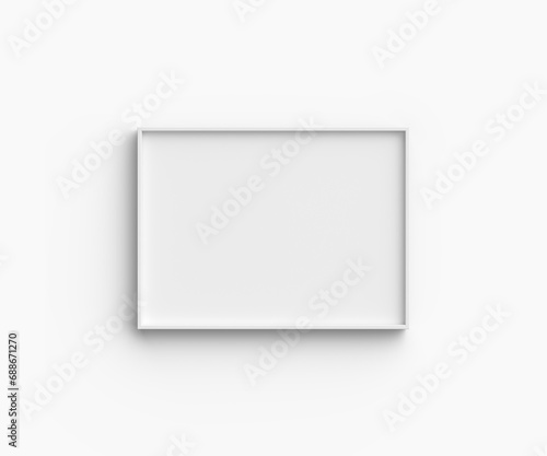 Empty horizontal photo frame on white background. It is an ideal template for your photo and graphic presentations. 29x30 cm ratio