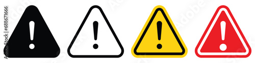 exclamation mark sign warning triangle icon set