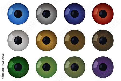 Realistic human pupils vector illustration design