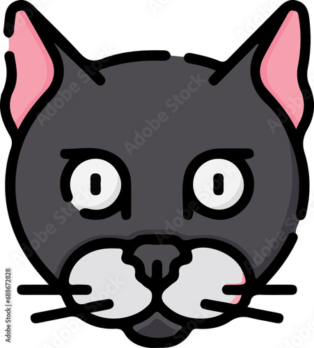 Vector illustration of animal faces with cute style.