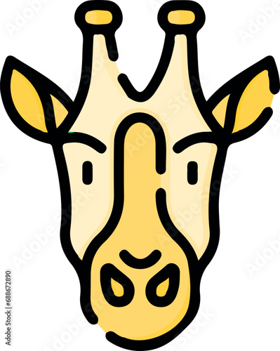 Vector illustration of animal faces with cute style.