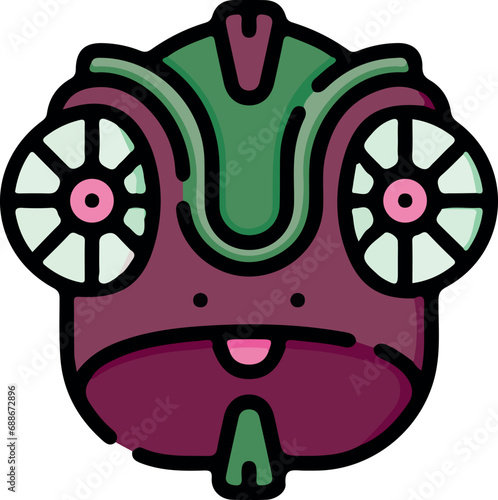 Vector illustration of animal faces with cute style.