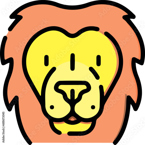 Vector illustration of animal faces with cute style.