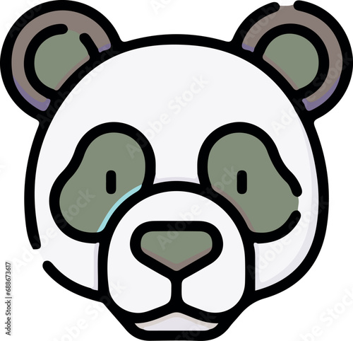 Vector illustration of animal faces with cute style.