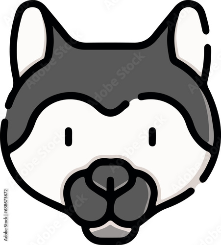 Vector illustration of animal faces with cute style.
