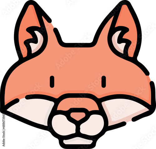 Vector illustration of animal faces with cute style.