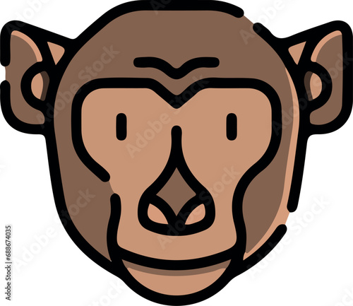 Vector illustration of animal faces with cute style.