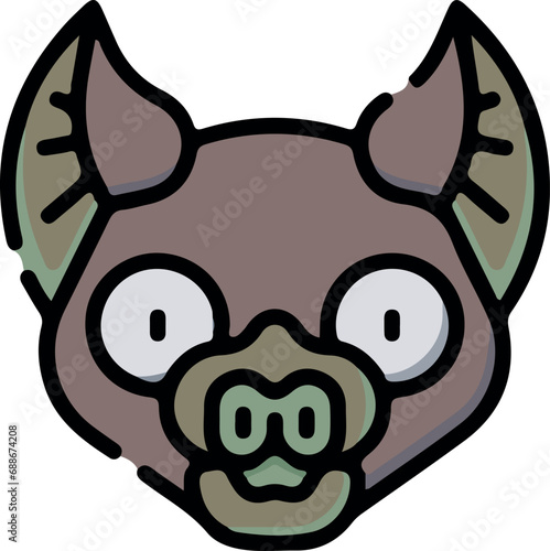 Vector illustration of animal faces with cute style.