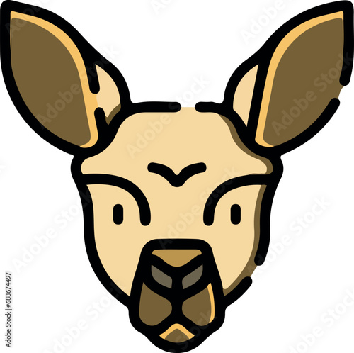 Vector illustration of animal faces with cute style.