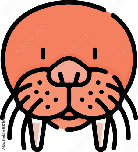 Vector illustration of animal faces with cute style.