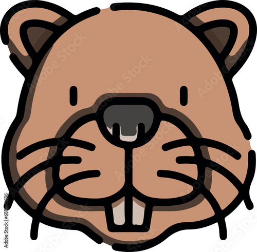 Vector illustration of animal faces with cute style.