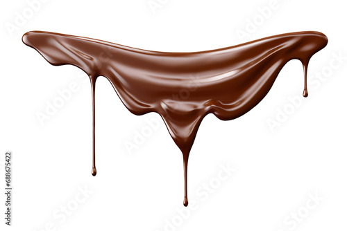 Chocolate milk splash isolated on transparency background, nutrition liquid fluid element flowing wave explode, dripping brown choco with drops