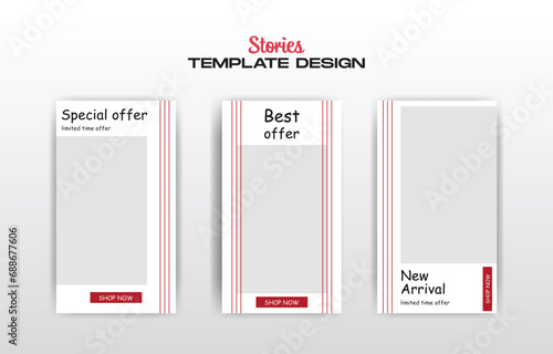 Set of modern social media story template . fashion story template