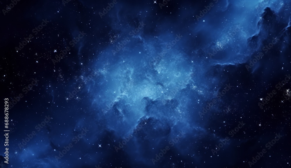 Fototapeta premium blue interstellar nebula cosmos galaxy wallpaper background