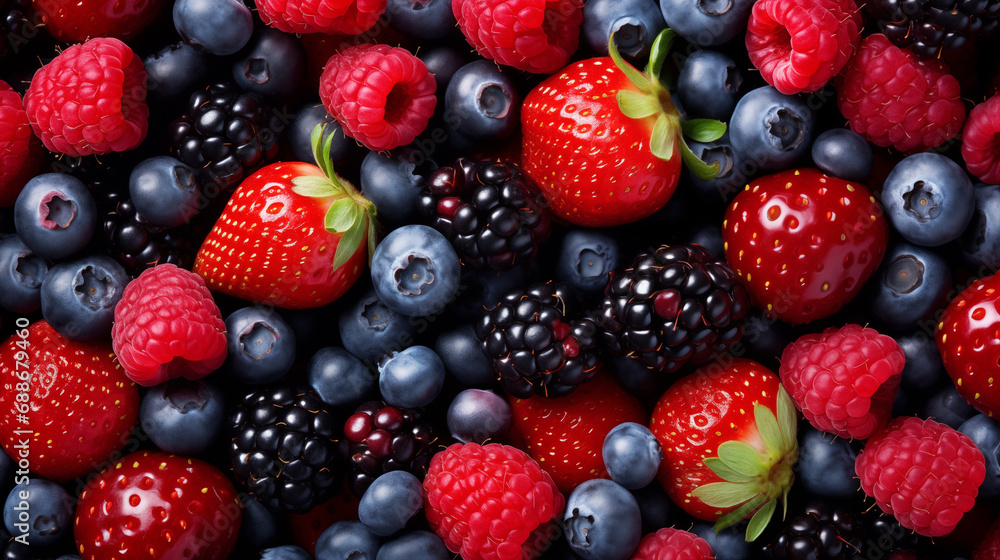 Directly above background of healthy mix berries close up. Directly above background of healthy mix berries close up.