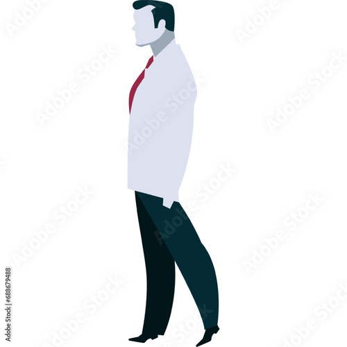 Vector business man person think flat icon