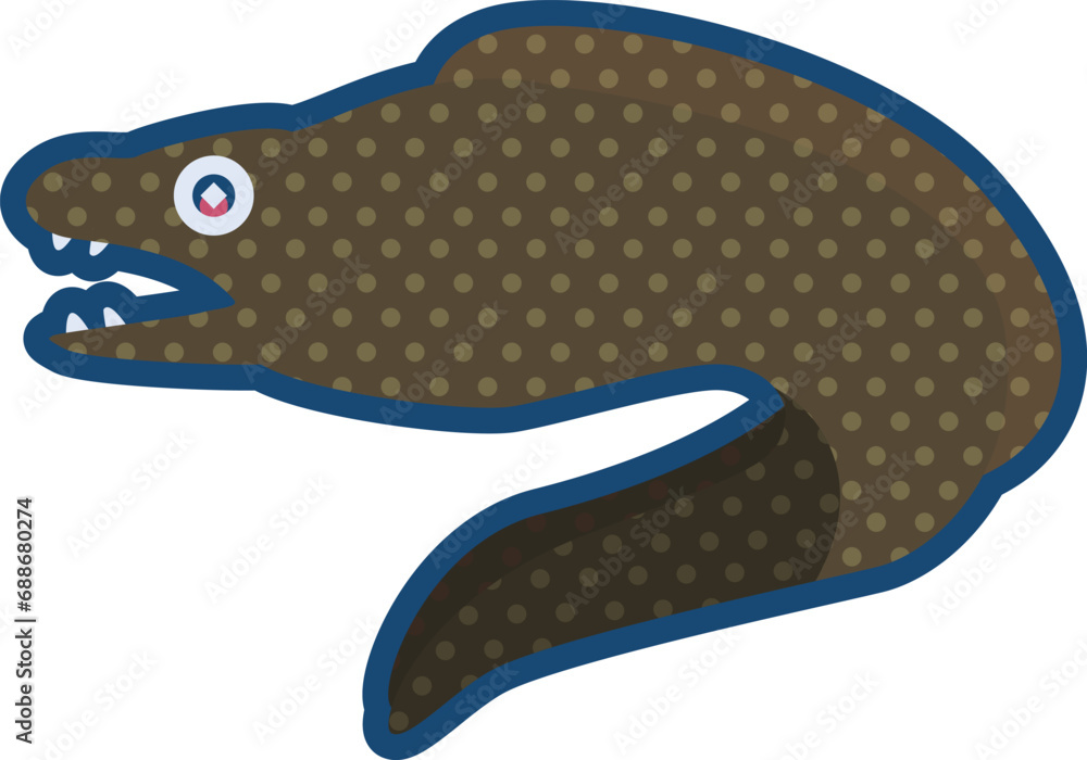 Obraz premium かわいいハナビラウツボのイラスト