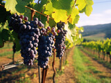 A picturesque vineyard showcasing clusters of grapes ready for harvesting.