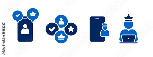influencer icon vector illustration. influencer marketing icon in flat style - concept.