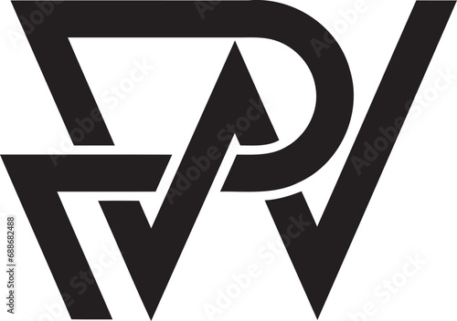 PW letter logo