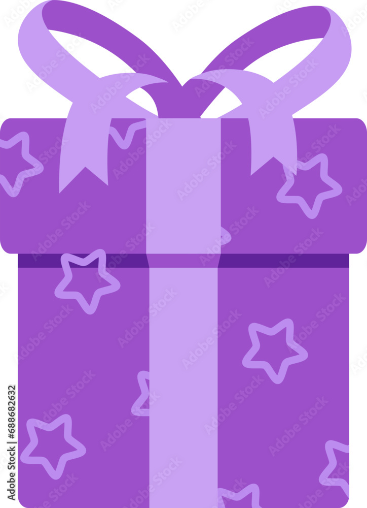 Purple gift box with ribbon and bow for valentine and happy new year. Purple gift box with ribbon and bow for valentine and happy new year.