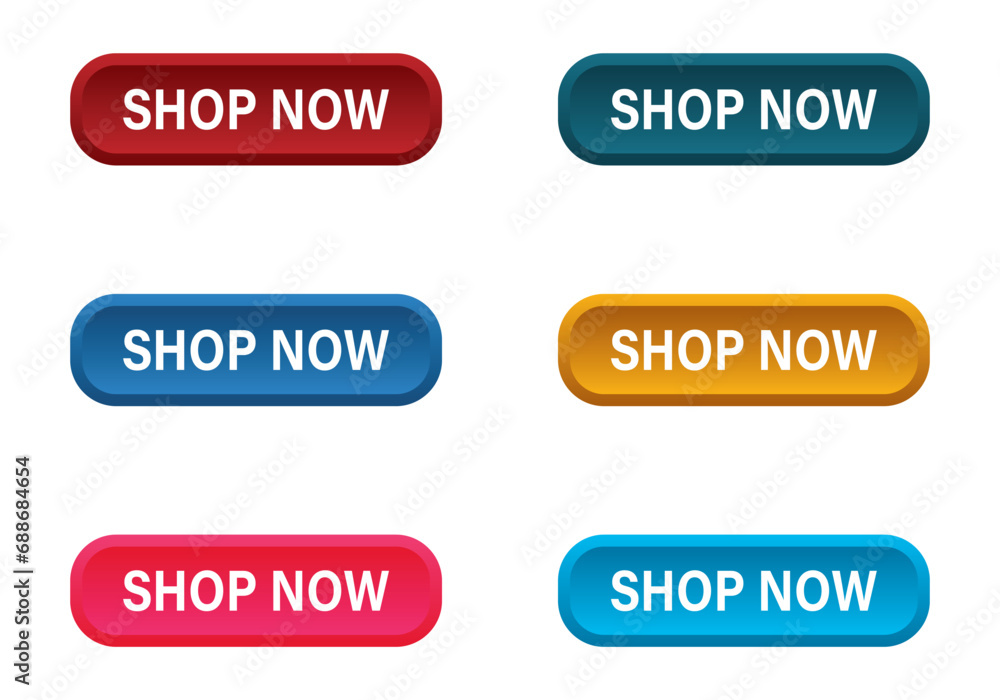 Buy now button with shopping cart.  Set of button shop now. Online shopping button. Vector illustration. Modern collection for web site button.  - obrazy, fototapety, plakaty 