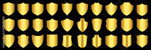 Shields icon set. Collection of security shield icons.  Protect shield vector