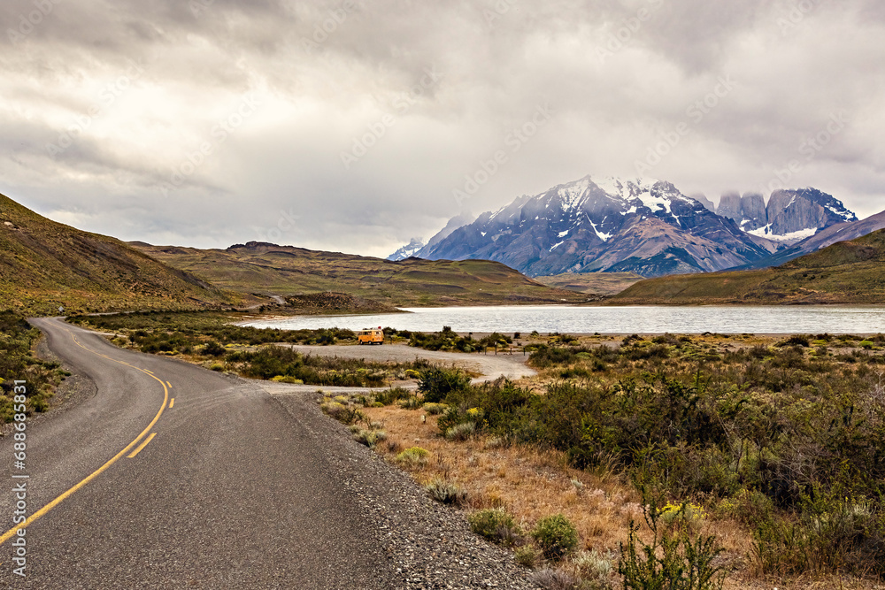 Lake landscape in Torres del Paine National Park Chile Lake landscape in Torres del Paine National Park Chile