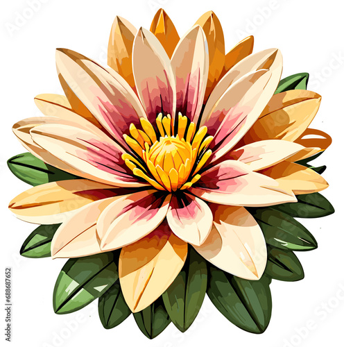 Yellow Gazania flower illustration sticker