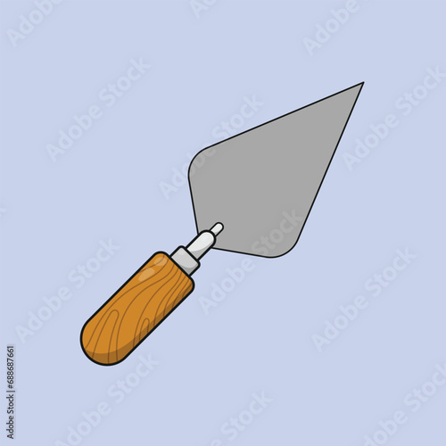 Trowel Tool Illustration Vector Construction Trowel Tool Icon