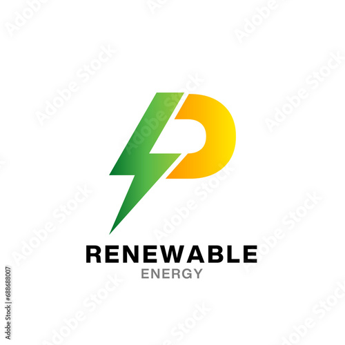 Free Download P electric letter logo design template - GFXLoad