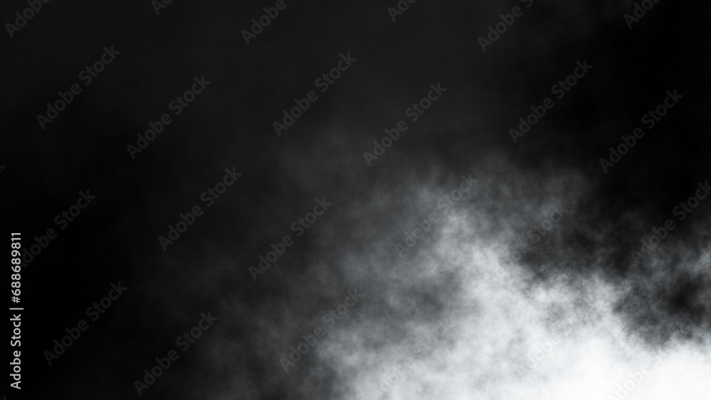 Fototapeta premium White fog or smoke on black background. 