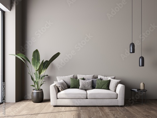 Bild auf Leinwand 3d modern living room with sofa