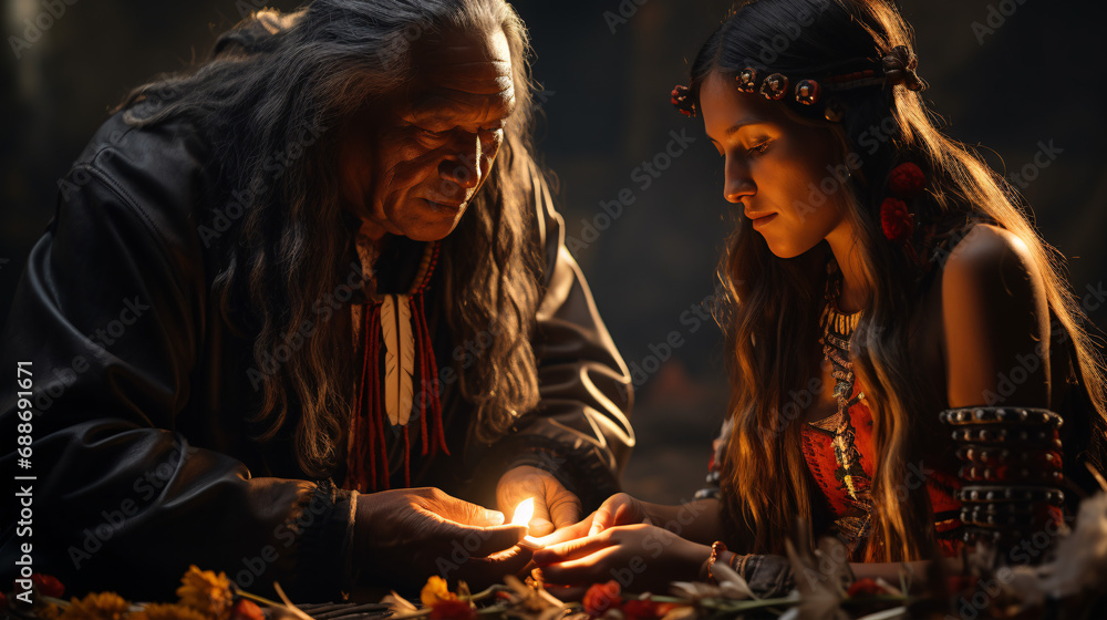 Fototapeta premium Experience the harmony between humanity and nature by exploring images of indigenous cultures and natural settings.