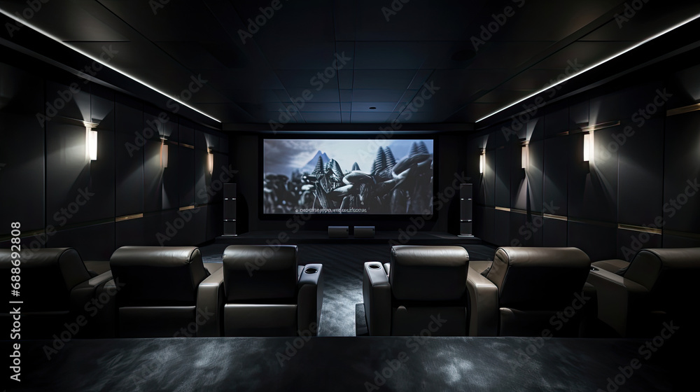 Modern Minimalist Theater Sleek Design Large Screen Modern Minimalist Theater Sleek Design Large Screen