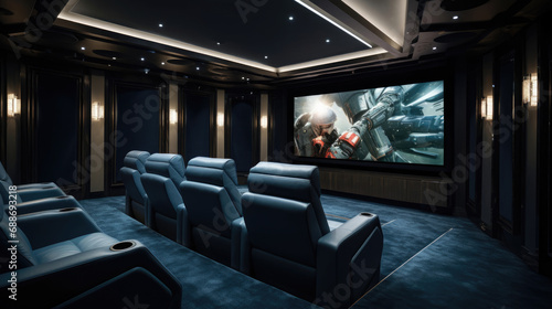 Luxury Home Cinema Custom Recliners LED Lighting TV Screen