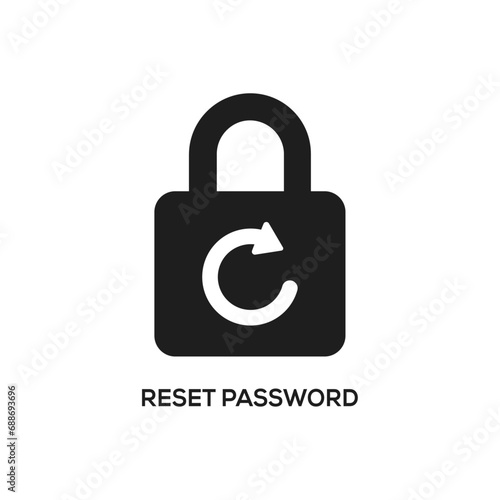 Reset password icon. Repeat safety icon. Lock reload icon on white background photo