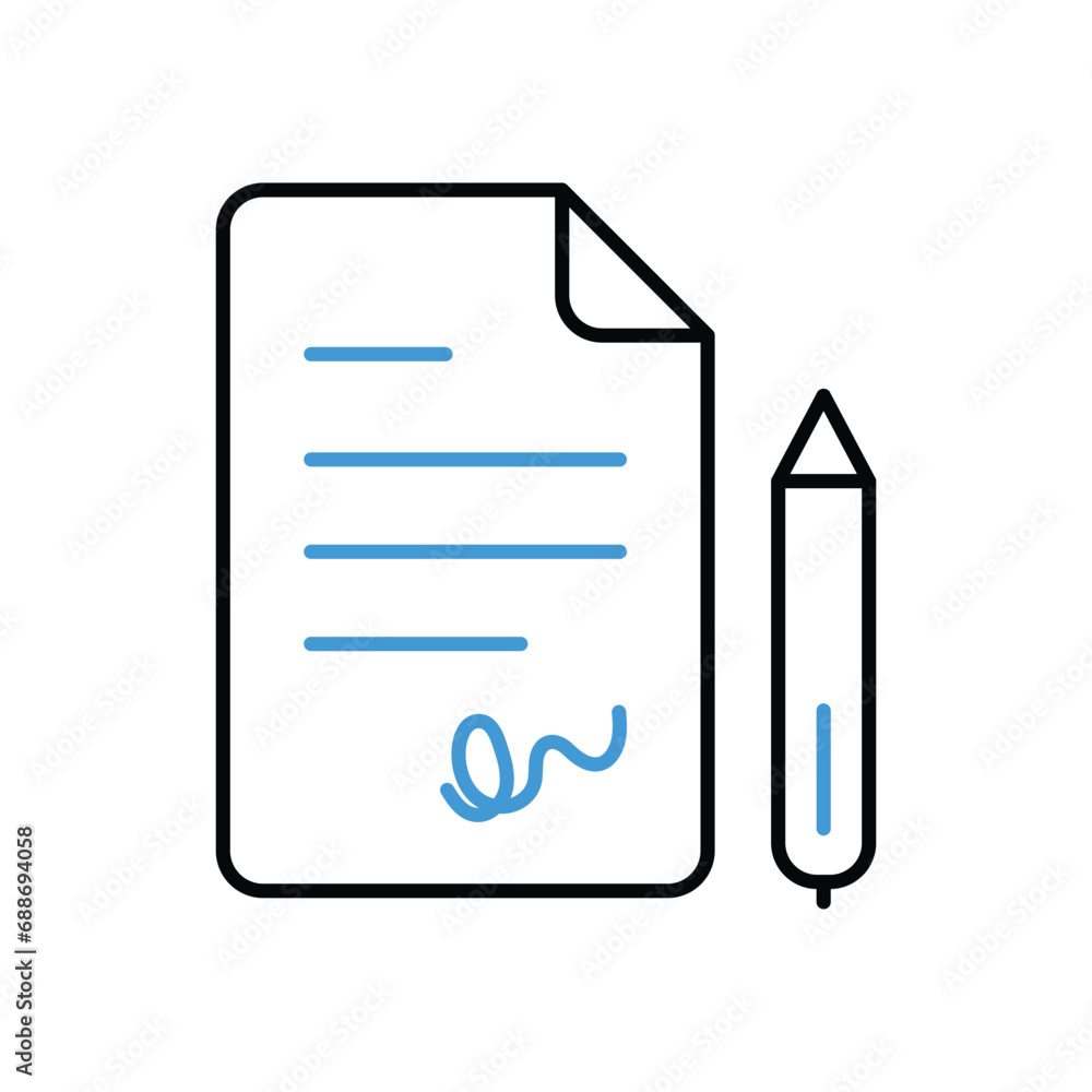 Contract Icon vector stock illustration. Contract Icon vector stock illustration.