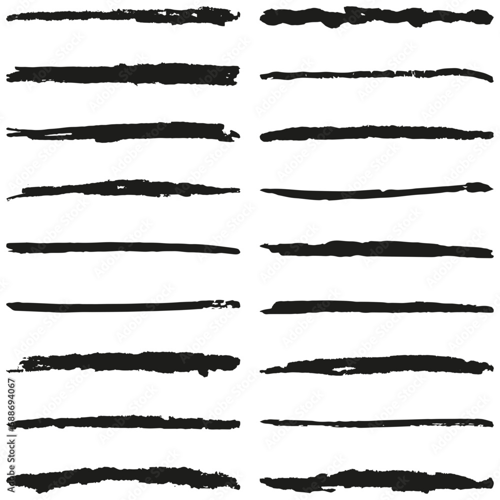Collection of rough hand-drawn vector line brushes. Seamless repeating striped monochrome pattern isolated on transparent background. Grunge texture Collection of rough hand-drawn vector line brushes. Seamless repeating striped monochrome pattern isolated on transparent background. Grunge texture