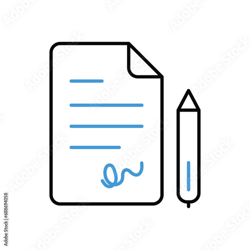 Contract Icon vector stock illustration. © Talha D