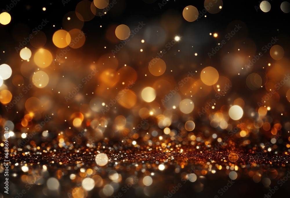 New year golden glitter on black background