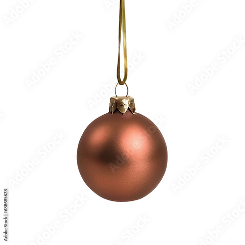 red christmas bauble isolated on white, png