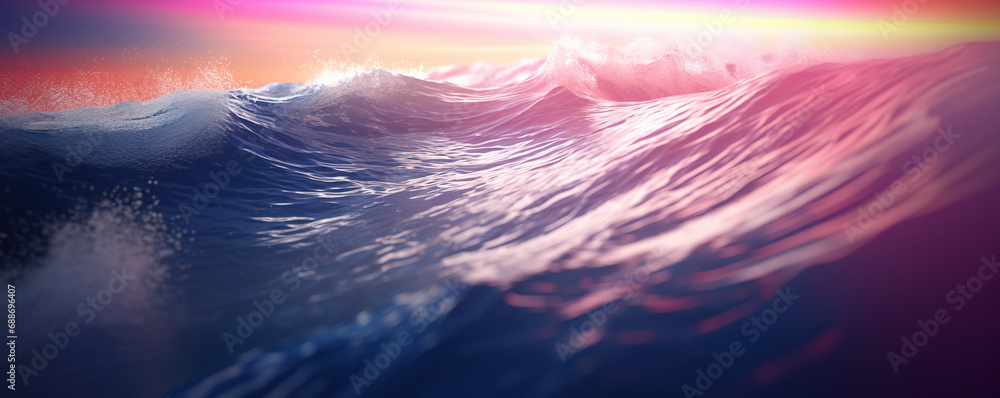 Obraz premium Beautiful sea water background with purple sunset colors
