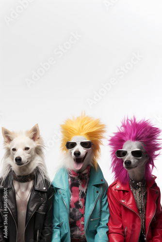Three punk rock dogs photo