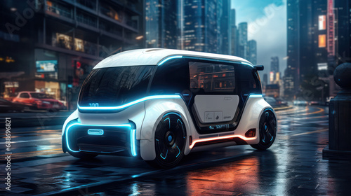 Futuristic EV Car Technology - Pioneering the Next Generation of Eco Friendly Transportation. © pkproject