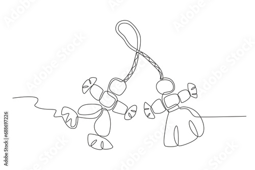 A Martisor for Romanian tradition. Martisor one-line drawing