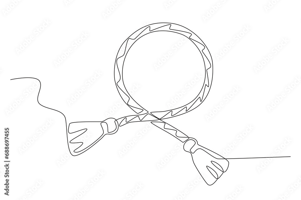 A ribbon of Martisor flowers. Martisor one-line drawing A ribbon of Martisor flowers. Martisor one-line drawing